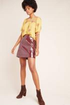 Maeve Faux Patent Leather Skirt