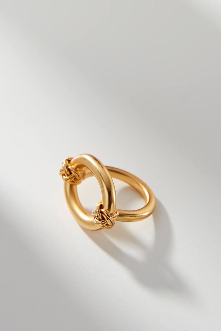 Anthropologie 24k Gold-plated Knotted Ring