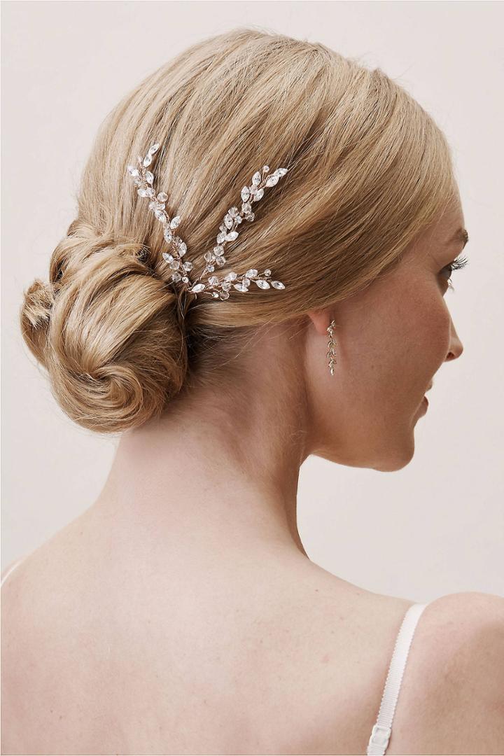 Anthropologie Crystal Fronds Hair Pins