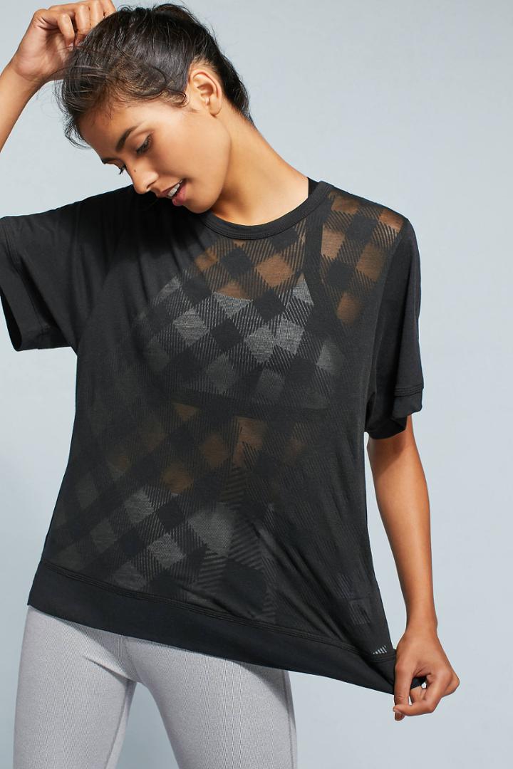 Anthropologie Adidas By Stella Mccartney Checked Tee
