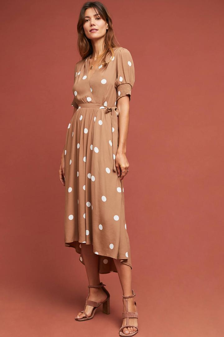 Maeve Bernice Polka Dot Wrap Dress