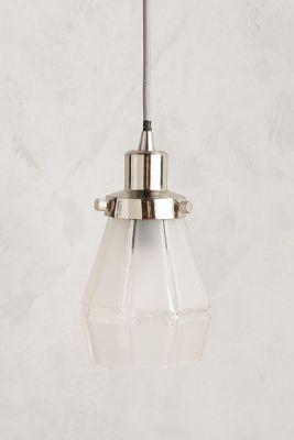 Anthropologie Frosted Facet Cone Pendant