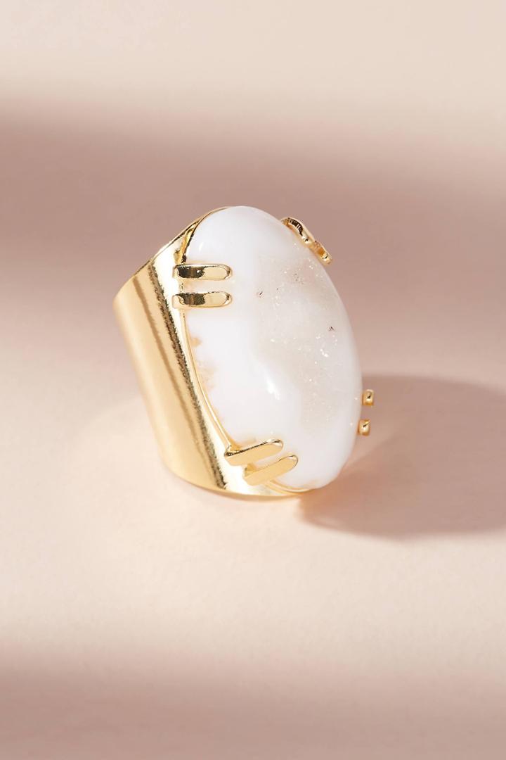 Anthropologie Oval Druzy Cocktail Ring