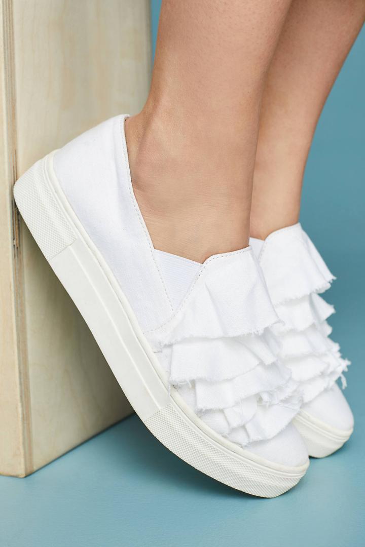 Seychelles Quake Ruffled Linen Sneakers