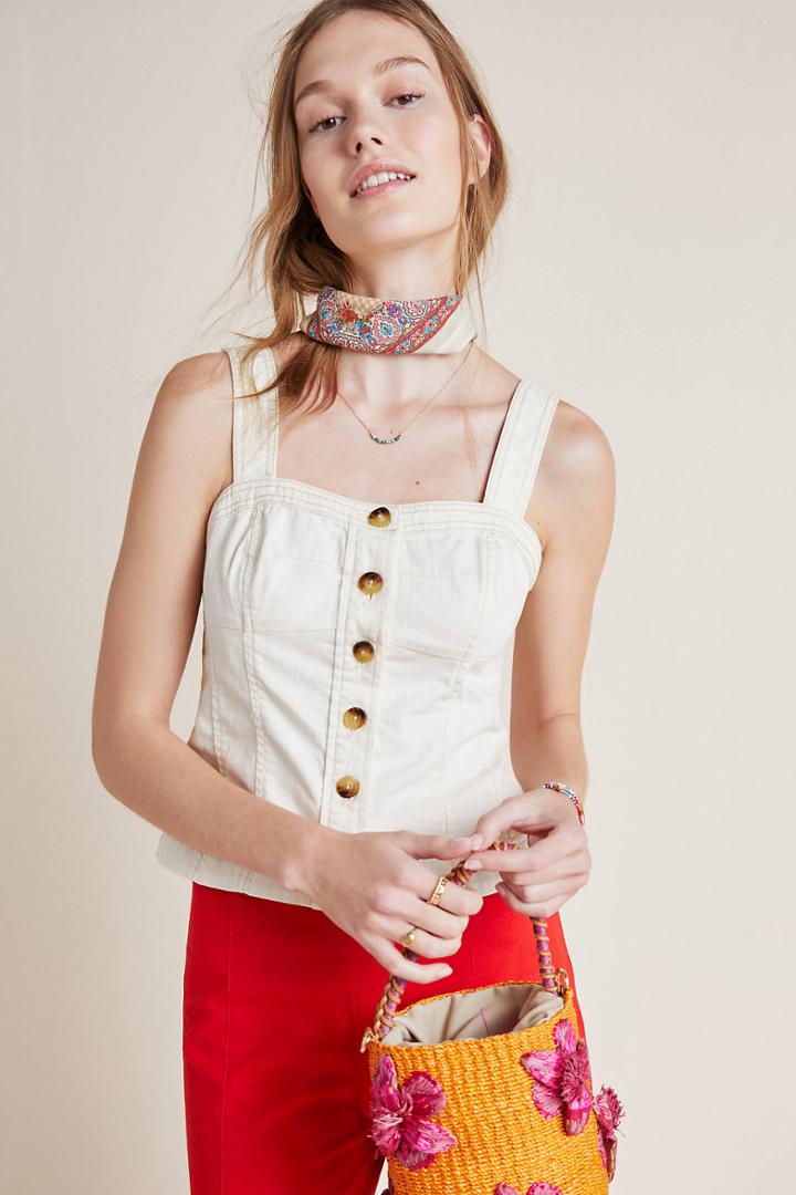 Pilcro And The Letterpress Pilcro Seamed Denim Tank