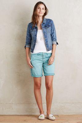 Pilcro Hyphen Bermuda Chino Shorts Turquoise