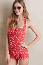 Seafolly Polka-dot Maillot Red