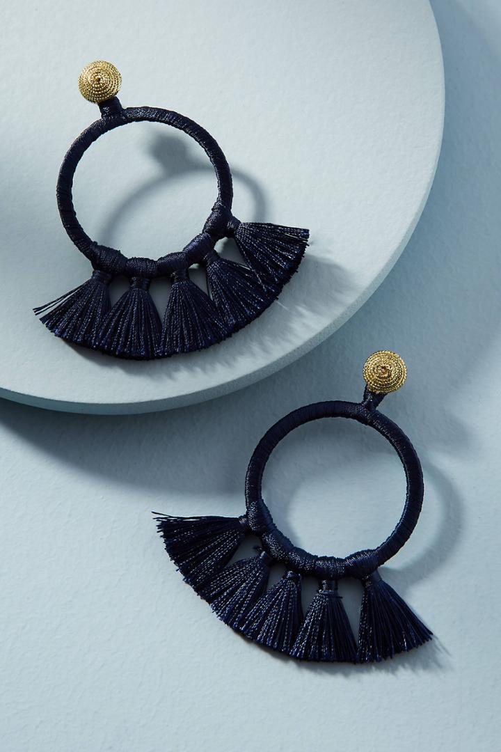 Anthropologie Tinsley Tassel Drop Earrings