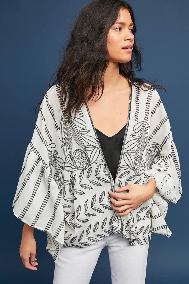 Anthropologie Annabella Ruffled Kimono