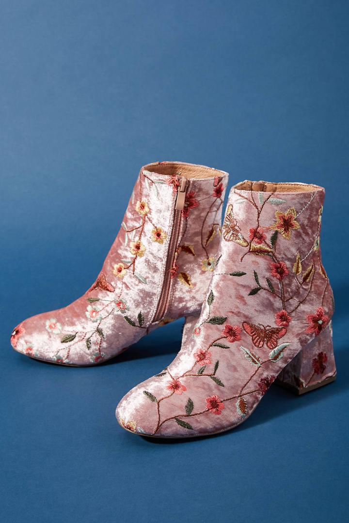 Chelsea Crew Embroidered Velvet Boots
