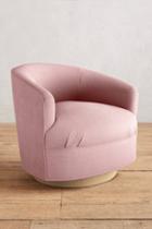 Anthropologie Linen Amoret Swivel Chair