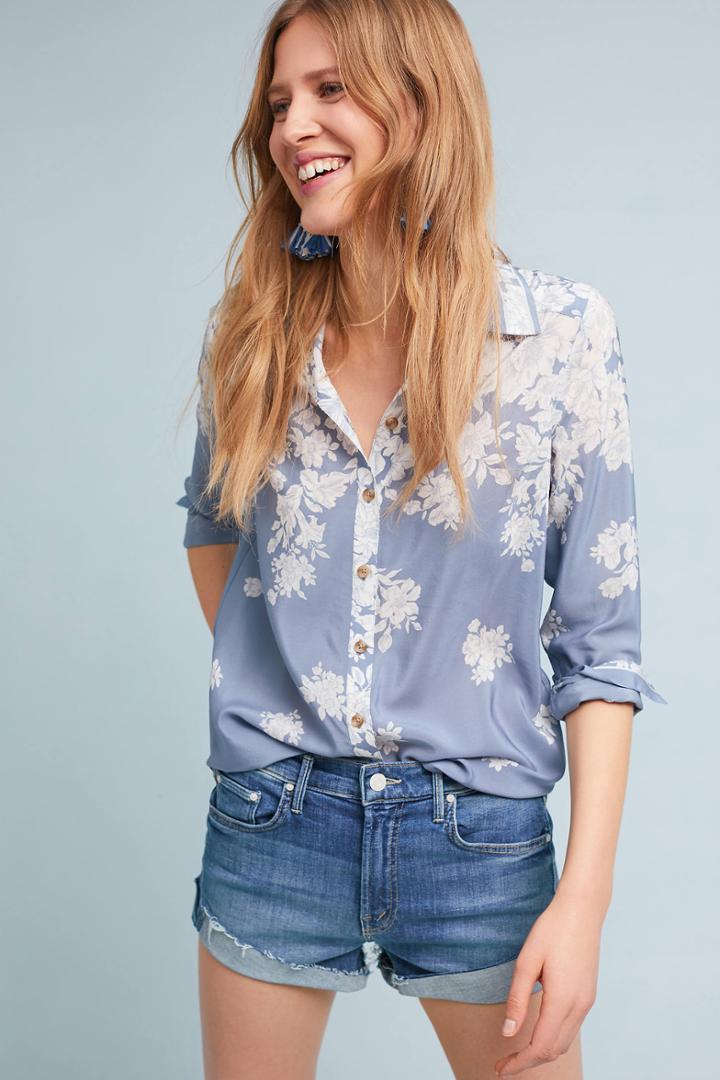 Mother The Rascal High-rise Denim Shorts