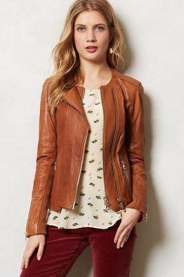 Anthropologie Sylvana Leather Moto Jacket