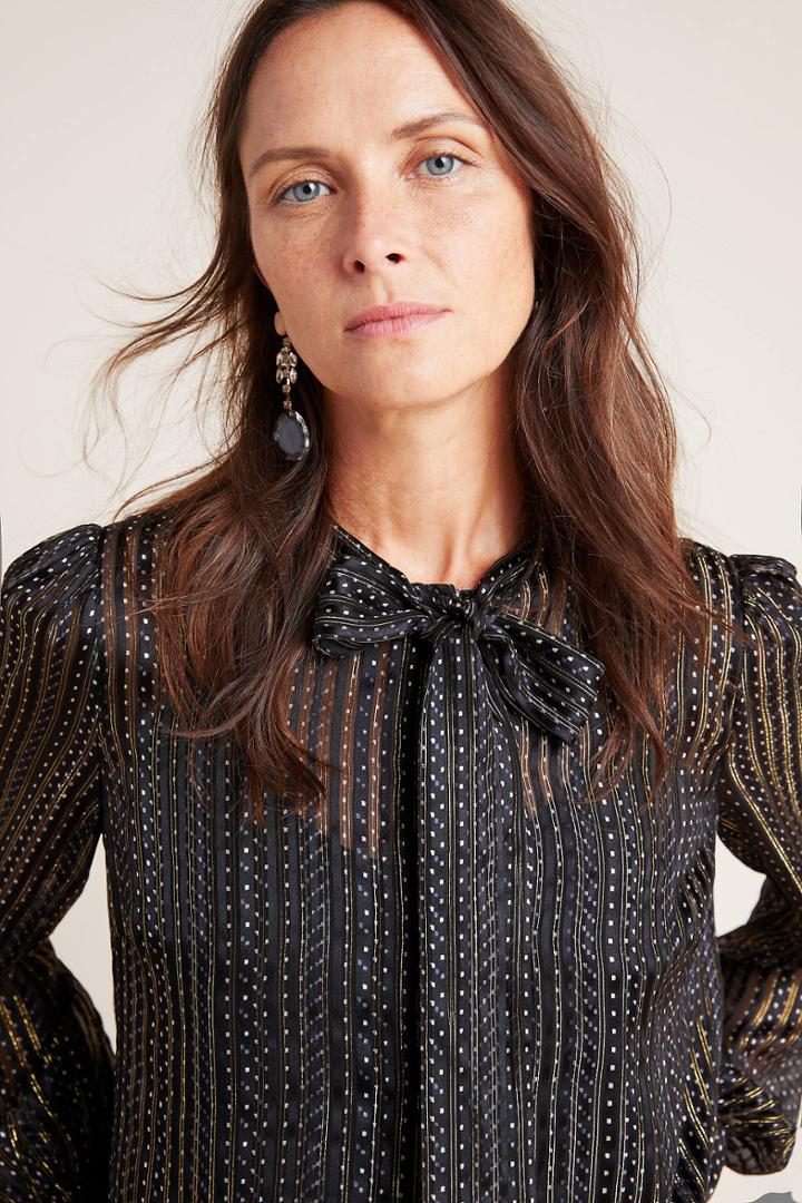 Diane Von Furstenberg Lanie Tie-neck Blouse