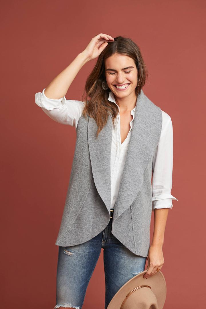 Moth Ruffled Wool Vest