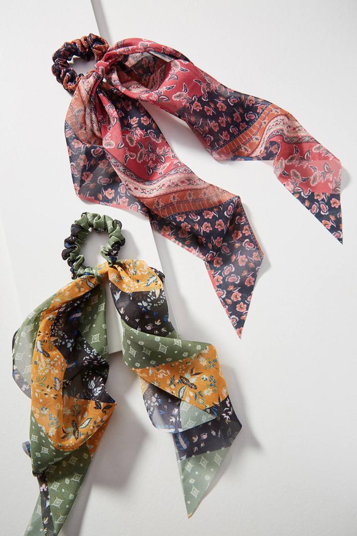Anthropologie Mitsy Scarf Ponytail Holder Set