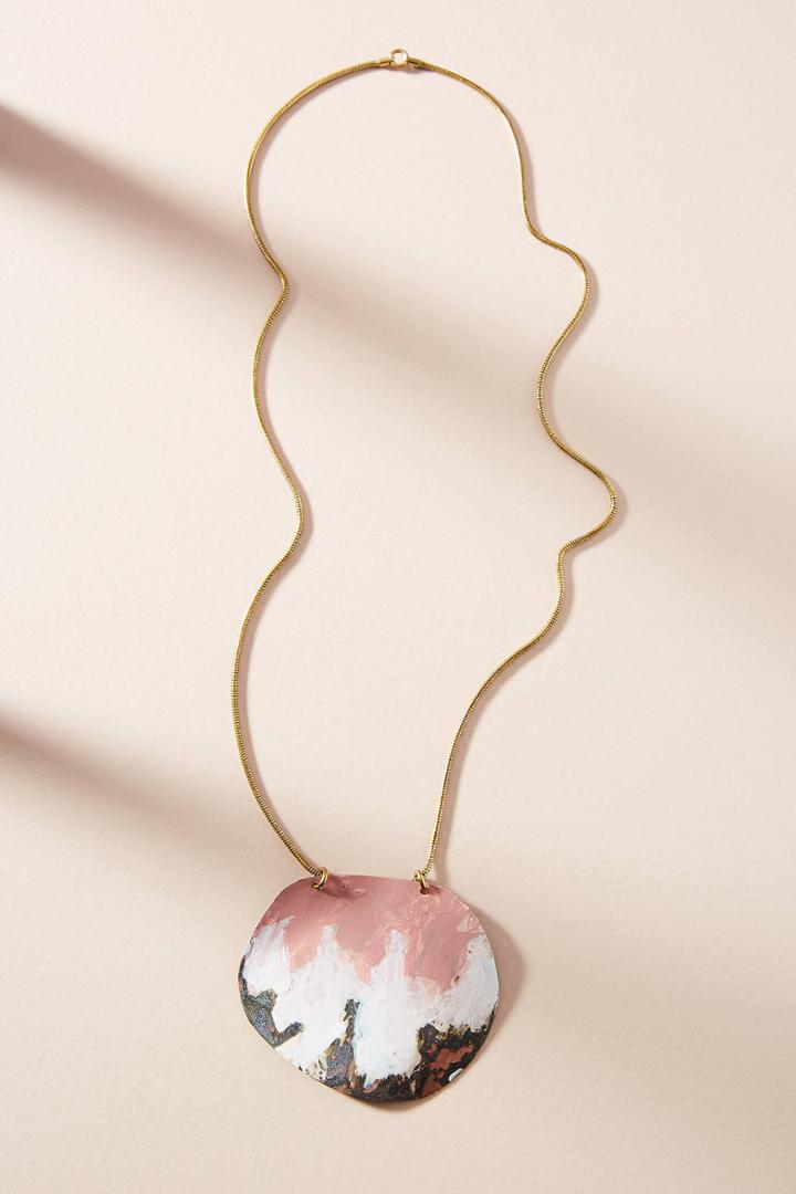 Sibilia Painted River Pebble Pendant Necklace