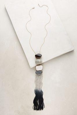 Anthropologie Azure Fringe Ladder Necklace