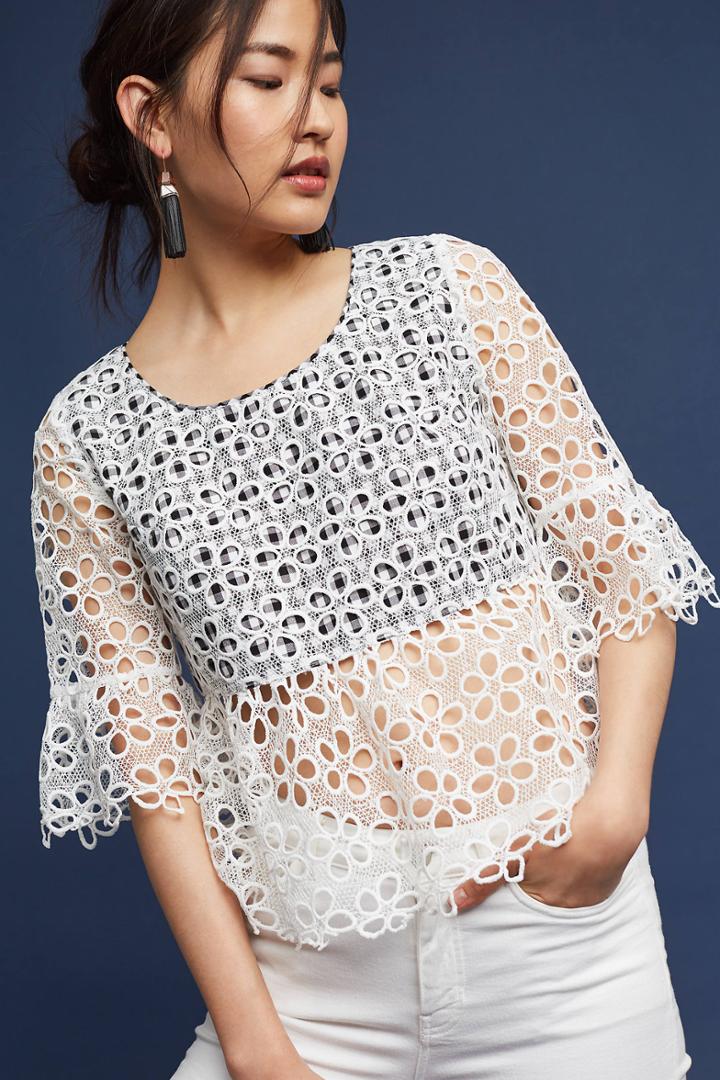 Anna Sui Daisies & Lace Blouse