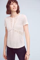 James Coviello Lace Burst Linen Tee