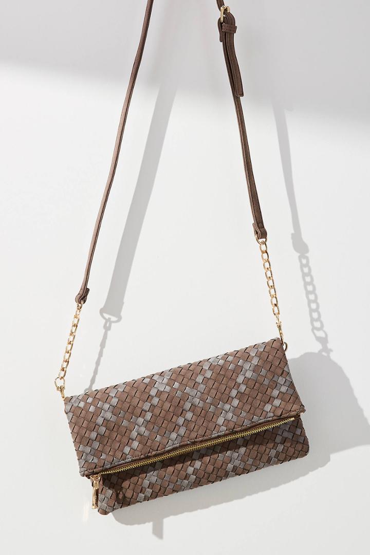 Anthropologie Woven Delaney Foldover Bag