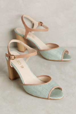 Cleo B Eva Woven Heels Green