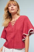 Dina Agam Cara Flutter-sleeve Top