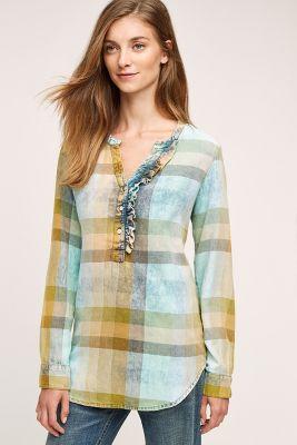 Isabella Sinclair Ruffled Plaid Henley