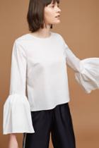 Sunday In Brooklyn Poplin Bell-sleeved Blouse
