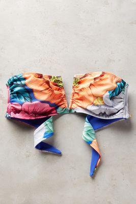 Mara Hoffman Flora V-wire Top Blue Motif