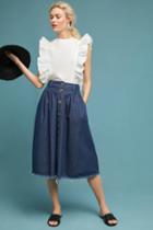 Whit Frayed Denim Skirt
