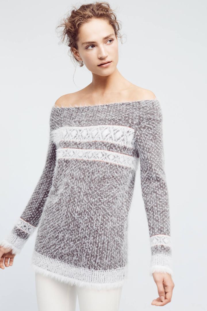 Sleeping On Snow Faroe Off-the-shoulder Sweater