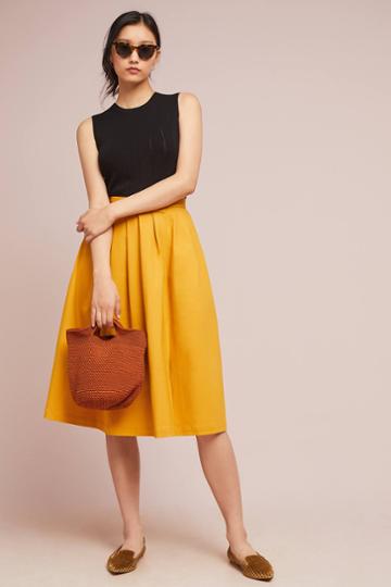 Anthropologie Golden A-line Skirt