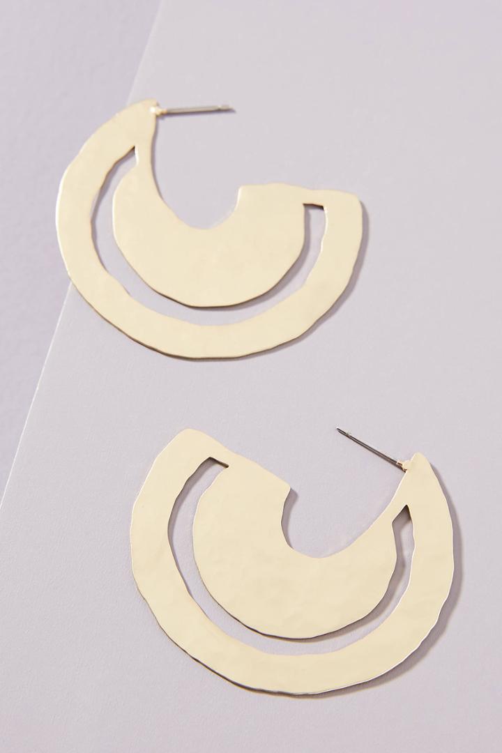 Anthropologie Goldie Sundial Hoop Earrings