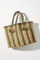 Anthropologie Candy Striped Woven Tote Bag