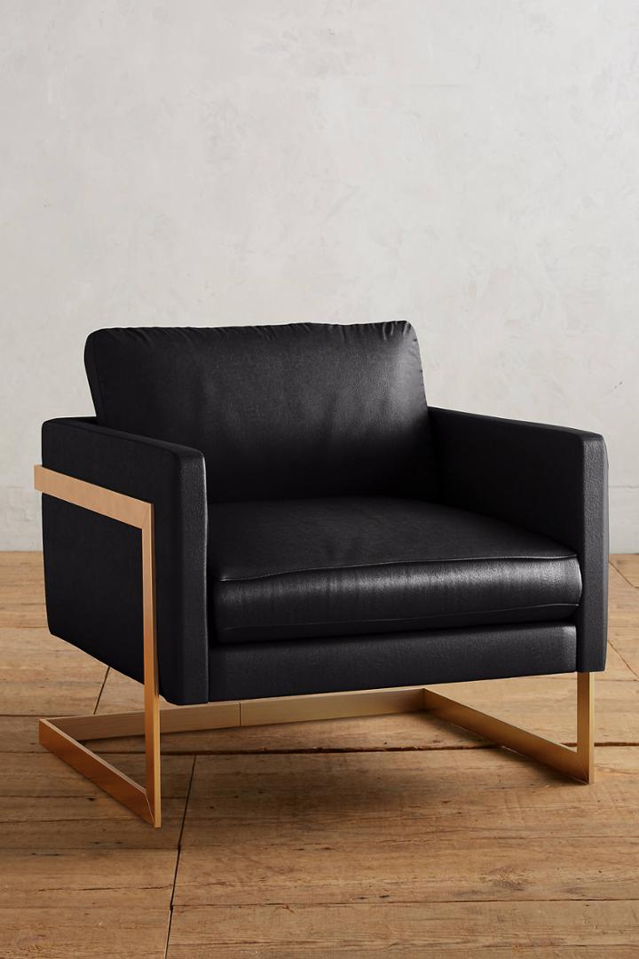 Anthropologie Premium Leather Meredith Chair