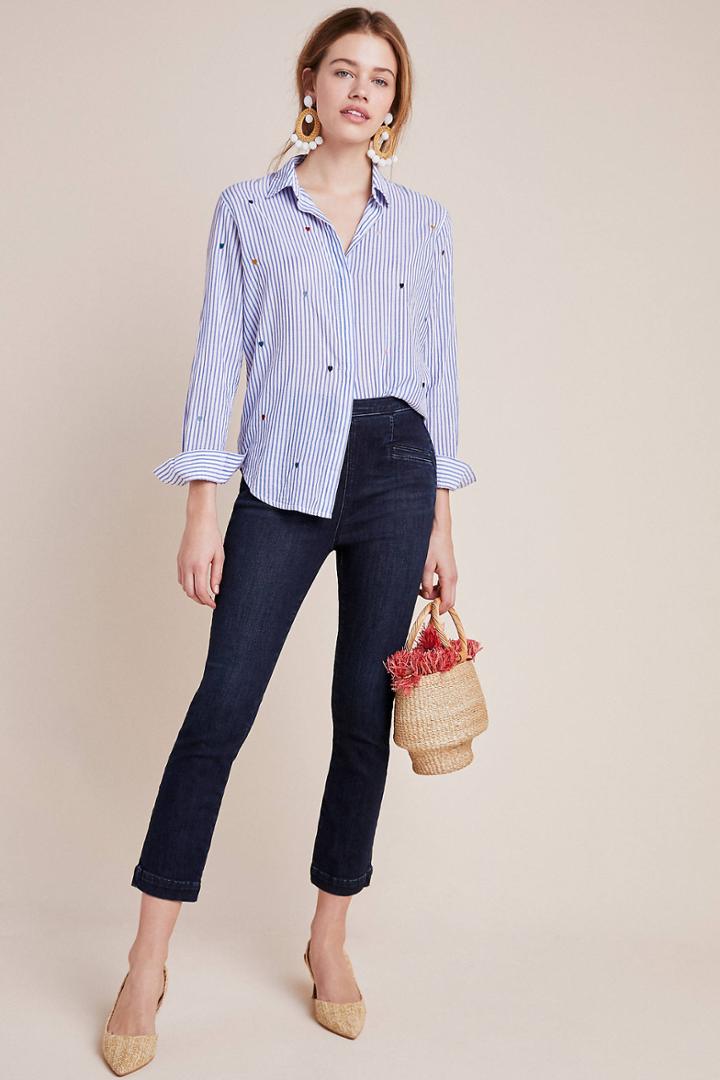 Pilcro And The Letterpress Pilcro High-rise Capri Denim Leggings