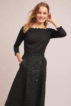 Eri + Ali Scalloped Square Neck Top