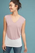 Anthropologie Mauve Colorblocked Tee