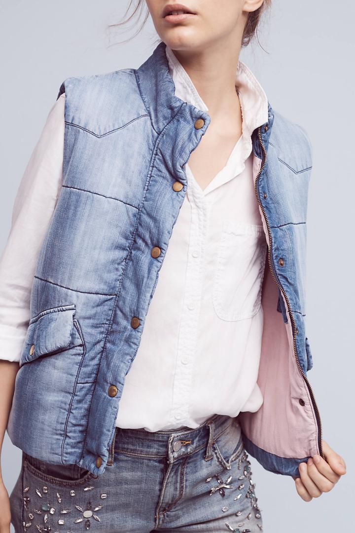 Cloth & Stone Chambray Puffer Vest