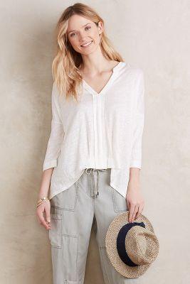 Blue Tassel Linen Oversize Tee