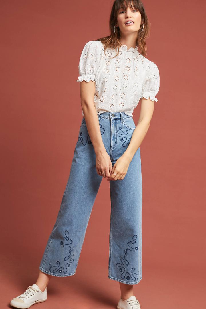 Dra Provincial Eyelet Blouse