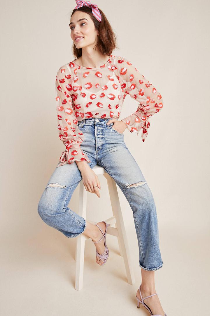 Eva Franco Rosy Leopard Top