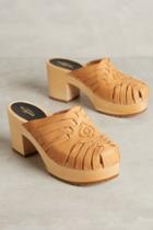 Swedish Hasbeens Huarache Clogs Tan