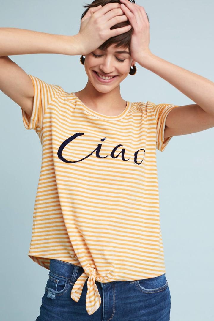 T.la Ciao Striped Graphic Tee