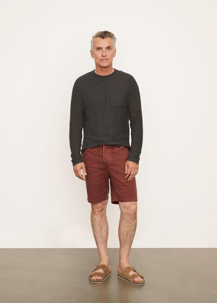 Vince Cotton Long Sleeve Pocket Crew