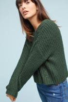 Line & Dot Cabled Scoop Neck Pullover