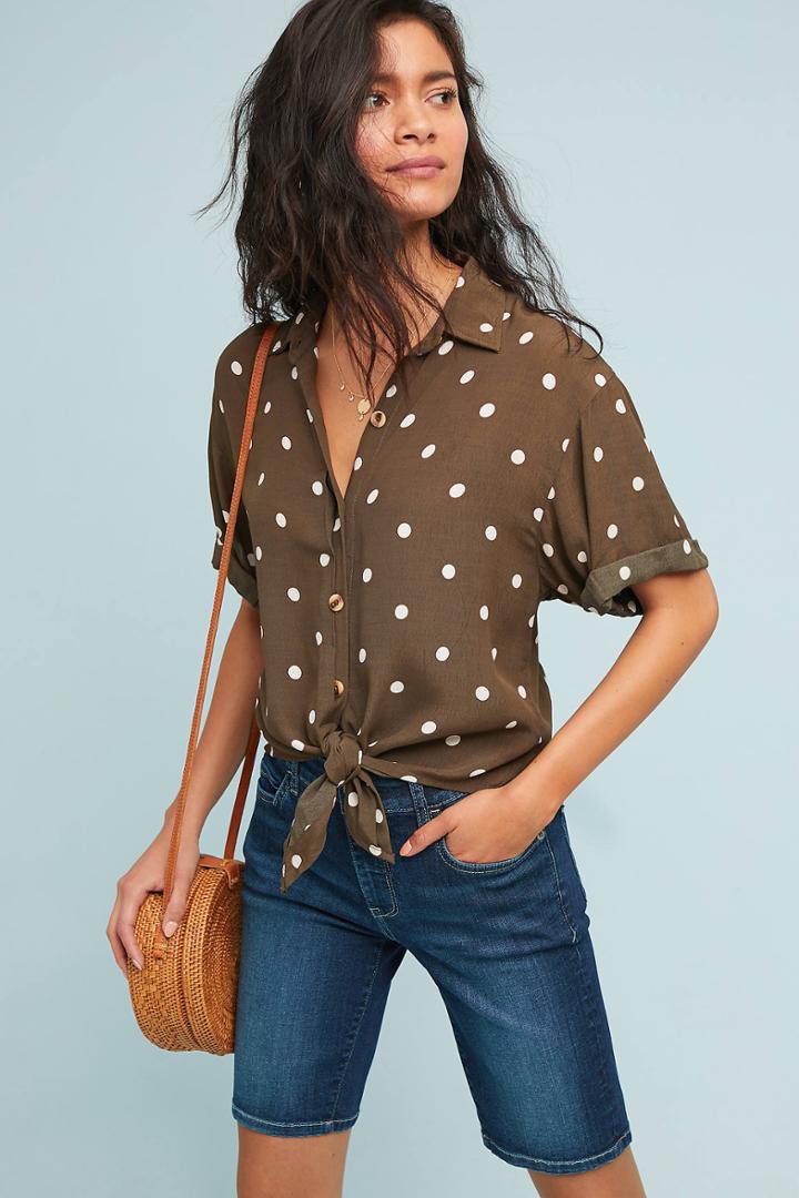 Pilcro And The Letterpress Pilcro High-rise Slim Bermuda Shorts