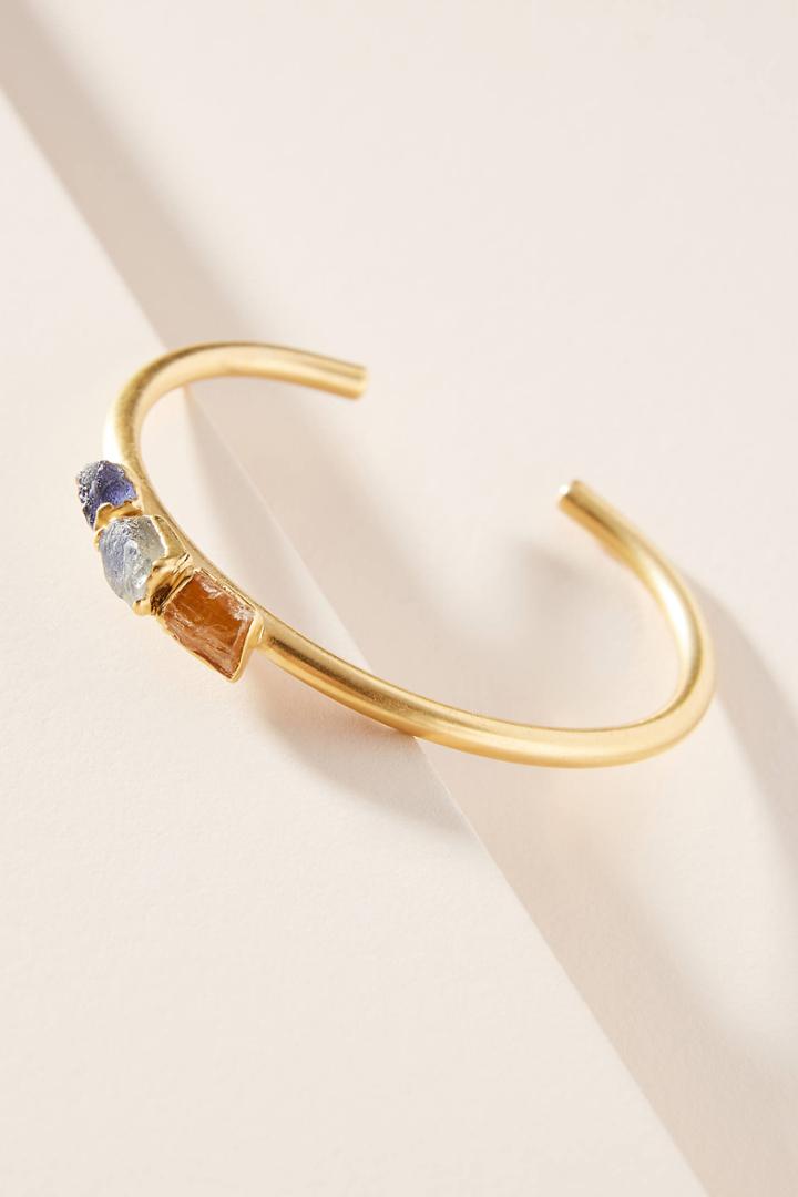 Dani Barbe Raw Gemstone Cluster Cuff Bracelet