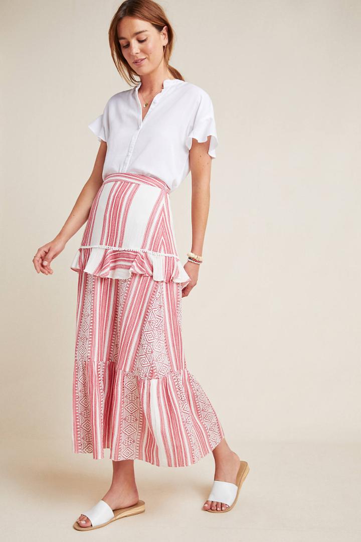 Hemant & Nandita Pixie Tiered Maxi Skirt